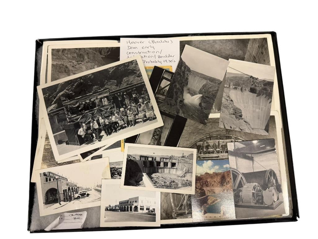 COLLECTION OF BLACK AND WHITE PHOTOGRAPHS CONSTRUCTION OF HOOVER DAMN / BOULDER CITY CIRCA 1930'S (1 of 10)