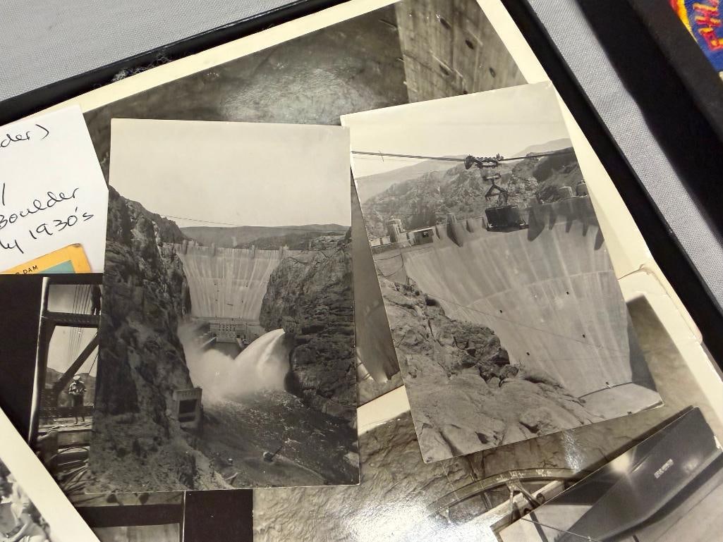 COLLECTION OF BLACK AND WHITE PHOTOGRAPHS CONSTRUCTION OF HOOVER DAMN / BOULDER CITY CIRCA 1930'S - 4