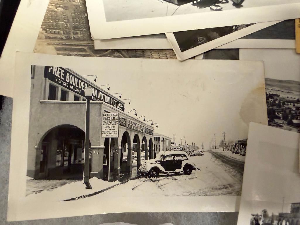 COLLECTION OF BLACK AND WHITE PHOTOGRAPHS CONSTRUCTION OF HOOVER DAMN / BOULDER CITY CIRCA 1930'S - 7