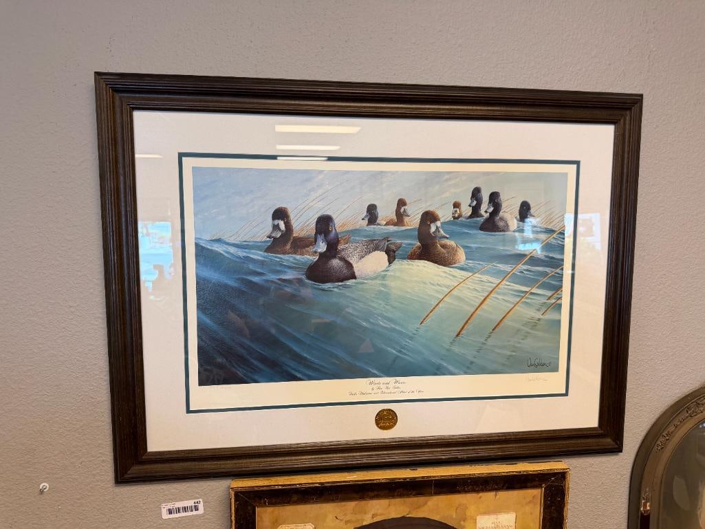 RON VAN GILDER DUCKS UNLIMITED LIMITED EDITION PRINT WINDS AND WAVES NO. 3418/3600 (1 of 10)