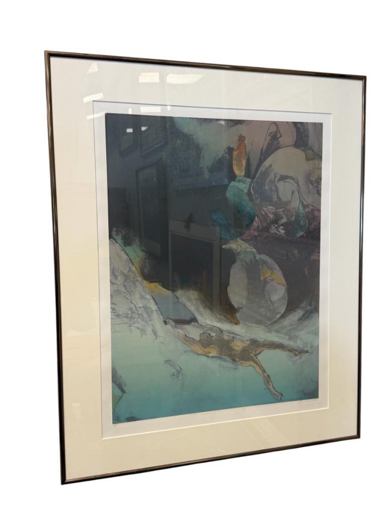 AURRENTS CROSSING ARTIST PROOF ABSTRACT EXPRESSIONISM PRINT DATED 1983 SIGNED: SIGNED LOWER RIGHT, FRAMED 25" X 30" FRAME