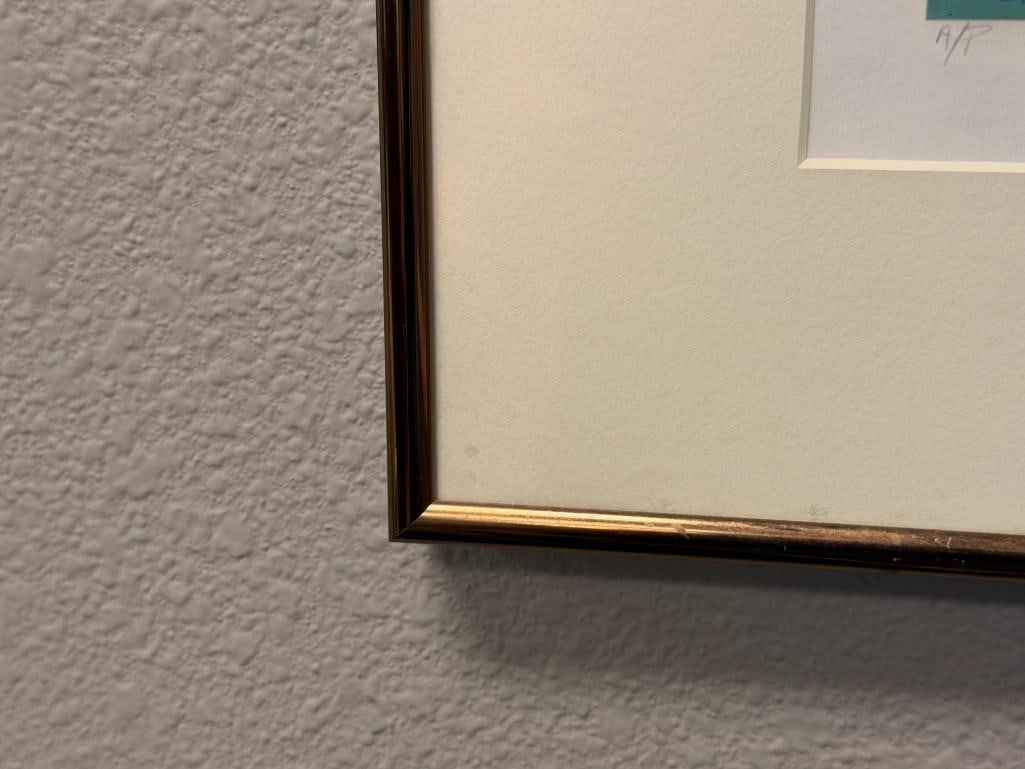 AURRENTS CROSSING ARTIST PROOF ABSTRACT EXPRESSIONISM PRINT DATED 1983 SIGNED - 9