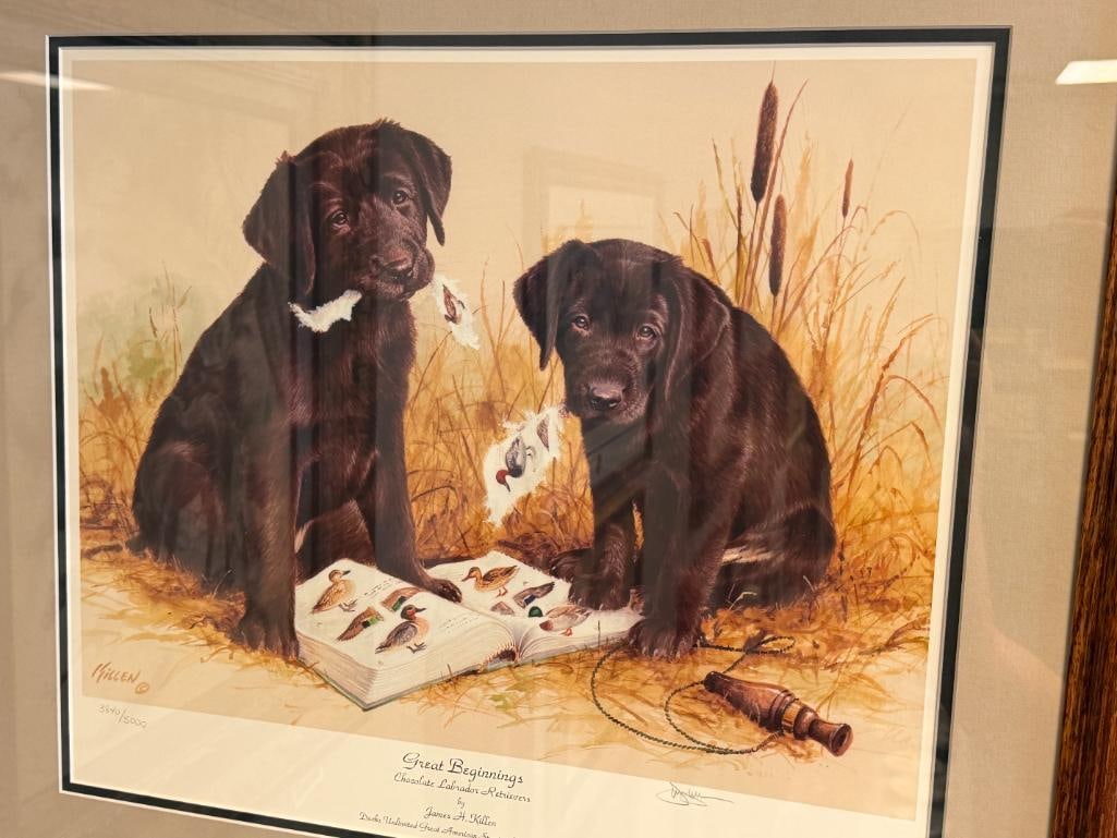 JAMES H. KILLEN DUCKS UNLIMITED GREAT AMERICAN SPORTING DOG COLLECTION PRINT GREAT BEGINNINGS - 2