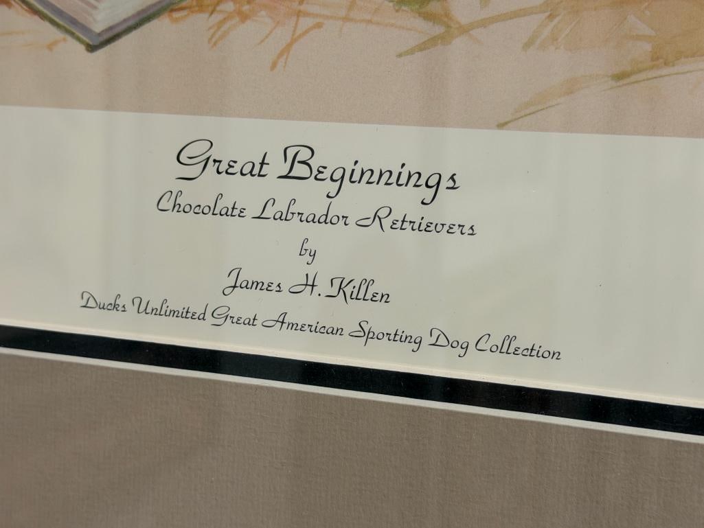 JAMES H. KILLEN DUCKS UNLIMITED GREAT AMERICAN SPORTING DOG COLLECTION PRINT GREAT BEGINNINGS - 6