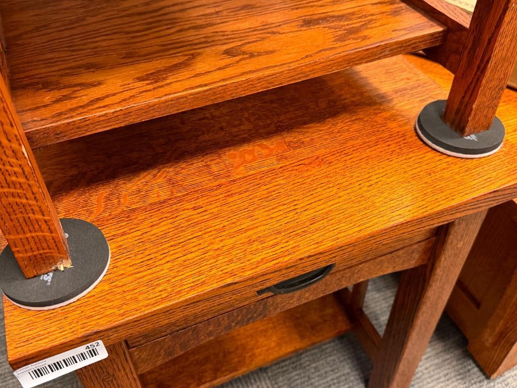 MISSION STYLE QUARTER SAWN OAK GRAIN SINGLE DRAWER ENDTABLES - 4