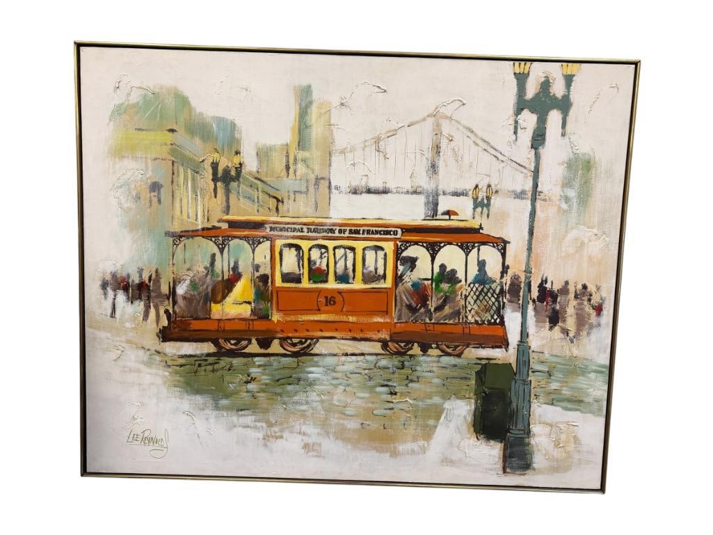 LEE REYNOLDS LARGE ORIGINAL ACRYLIC ON CANVAS SAN FRANCISCO TROLLEY (1 of 9)