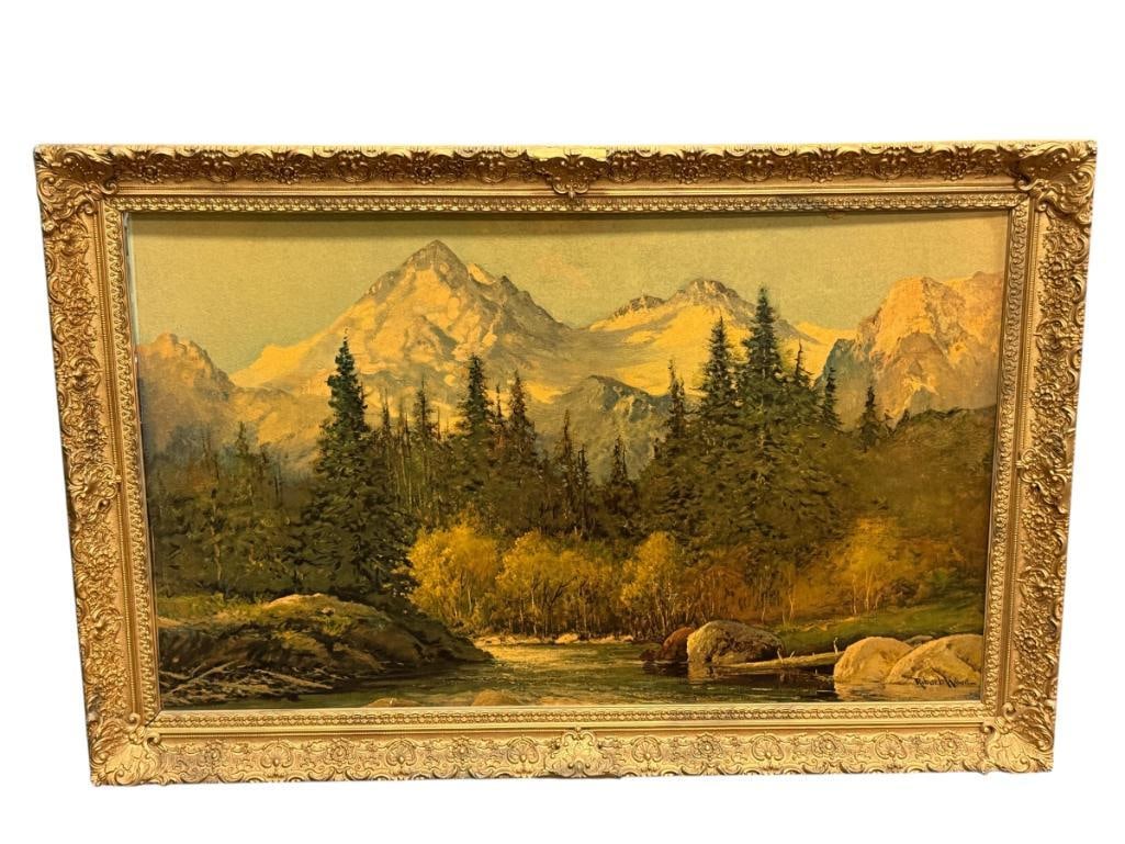 ROBERT WILLIAM WOOD BRITISH-AMERICAN ARTIST PRINT ON BOARD IN THE TETONS (1 of 8)