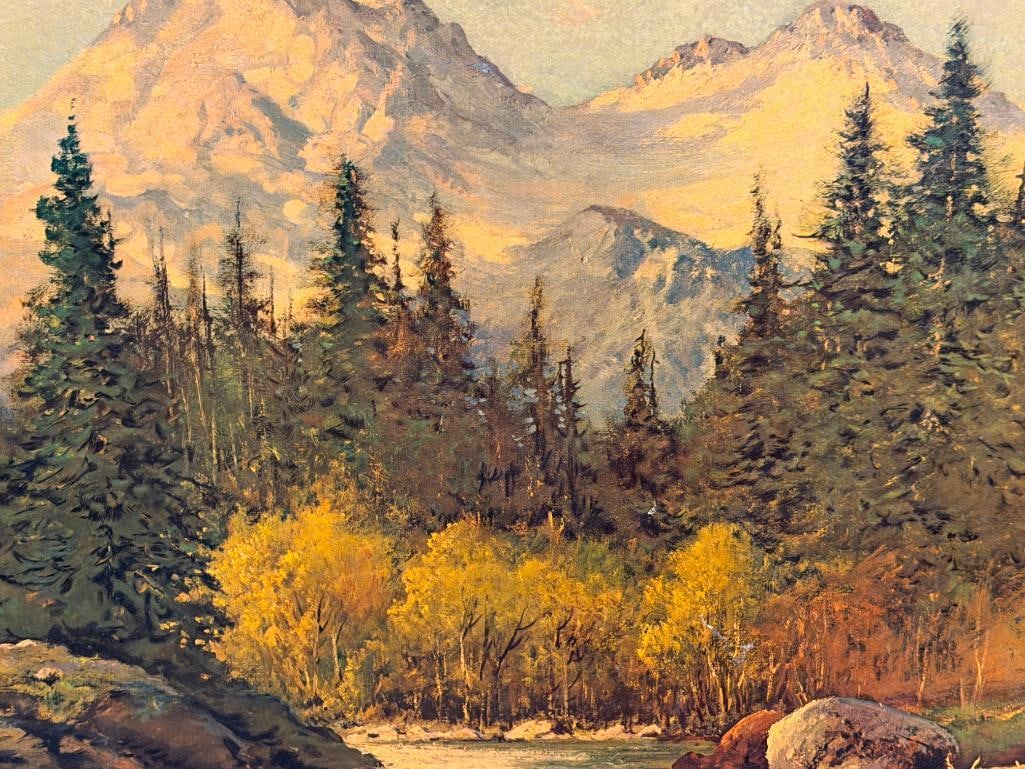ROBERT WILLIAM WOOD BRITISH-AMERICAN ARTIST PRINT ON BOARD IN THE TETONS - 3