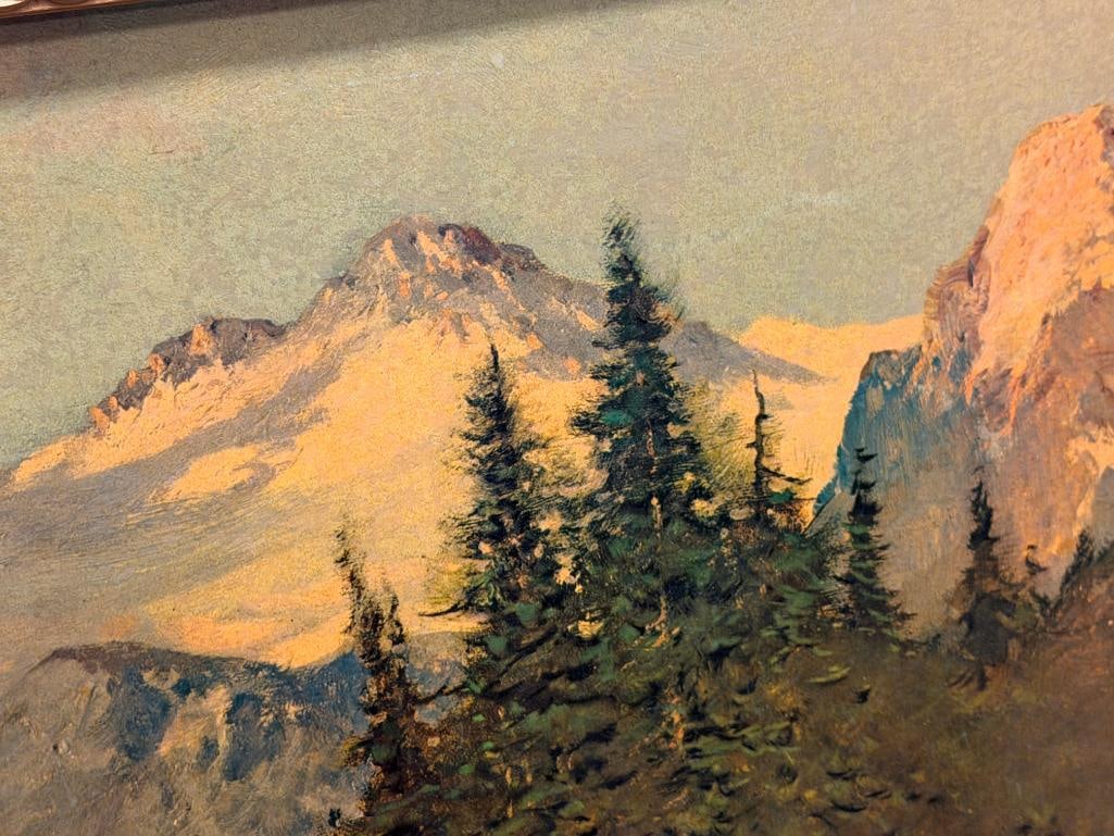 ROBERT WILLIAM WOOD BRITISH-AMERICAN ARTIST PRINT ON BOARD IN THE TETONS - 4