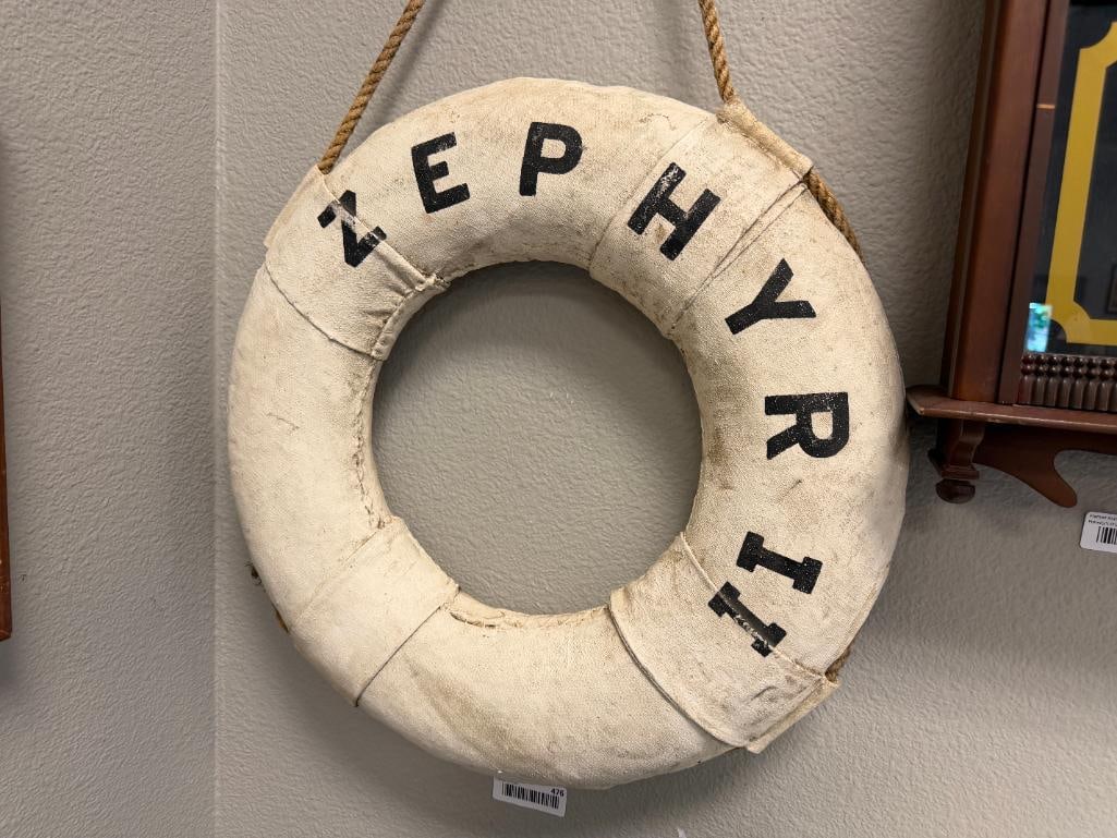 VINTAGE ZEPHYR II NAUTICAL LIFE RING BUOY - 2