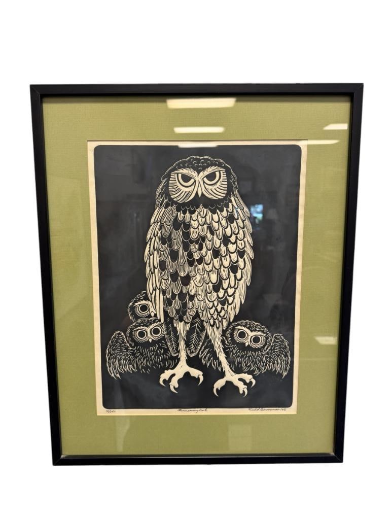 FRED BERENSMEIER CALIFORNIA ARTIST LIMITED EDITION PRINT BURROWING OWL NO. 85/250 (1 of 9)
