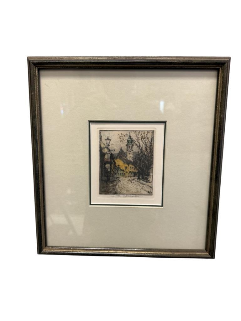LUIGI KASIMIR RENOWNED AUSTRO-HUNGARIAN PRINT MAKER ORIGINAL ETCHING WIEN, GRINZING (1 of 8)