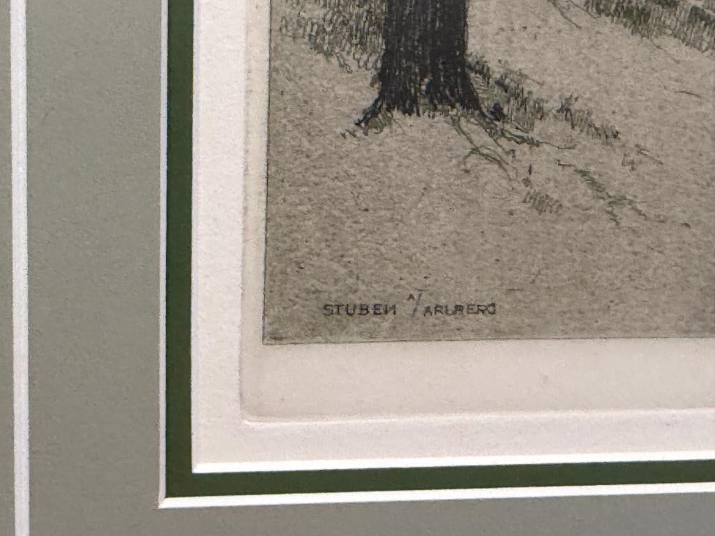 JOSEF EIDENBERGER AUSTRIAN ARTIST COLORED ETCHING STUBEN IN WINTER - 5