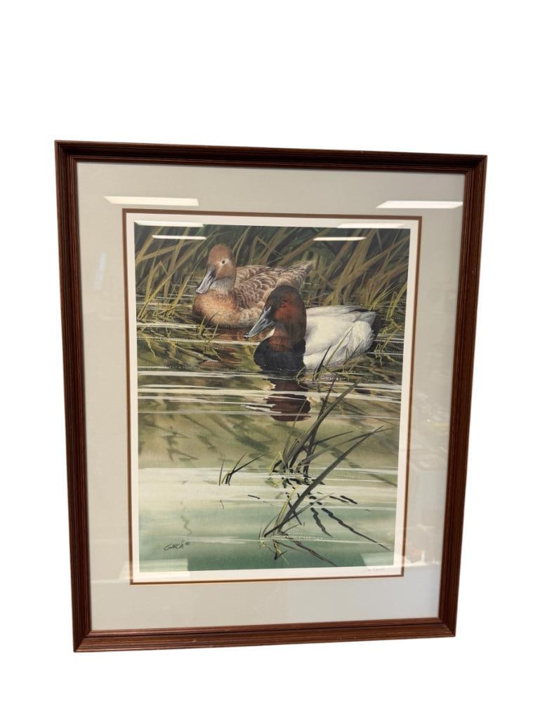 JOE GARCIA WILDLIFE ARTIST LIMITED EDITION PRINT HIDEAWAY NO. 3108/5300: SIGNED LOWER RIGHT, FRAMED 26" X 32" FRAME