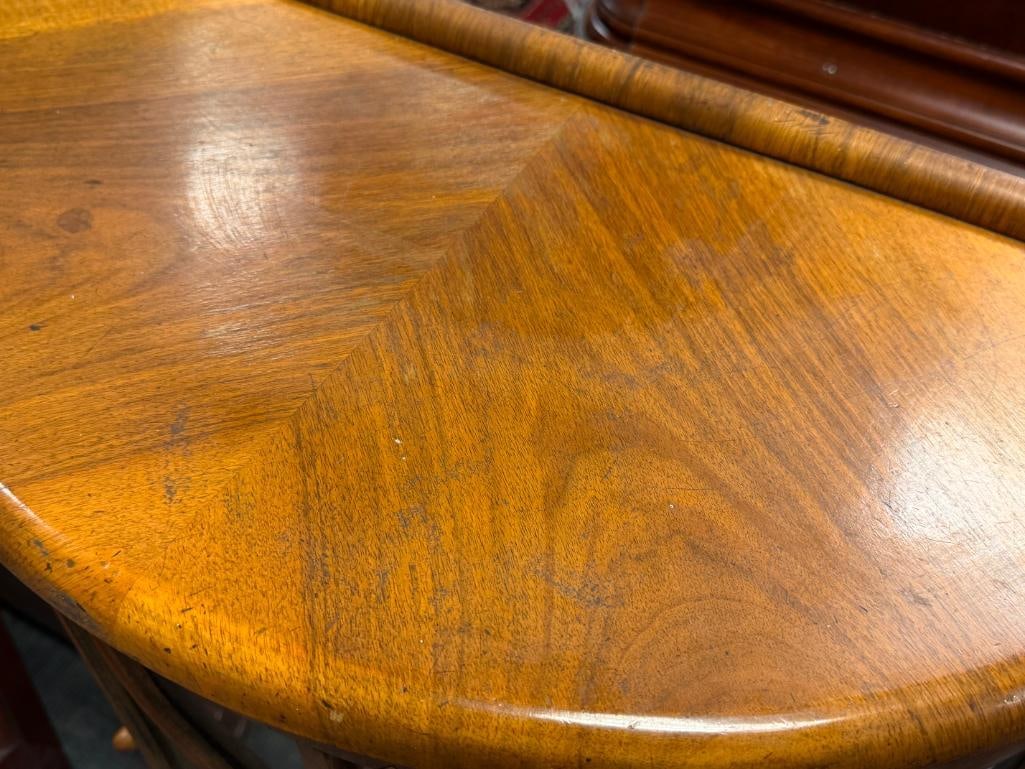ART DECO PERIOD VINTAGE BOW FRONT CURIO CABINET WALNUT VENEER - 3