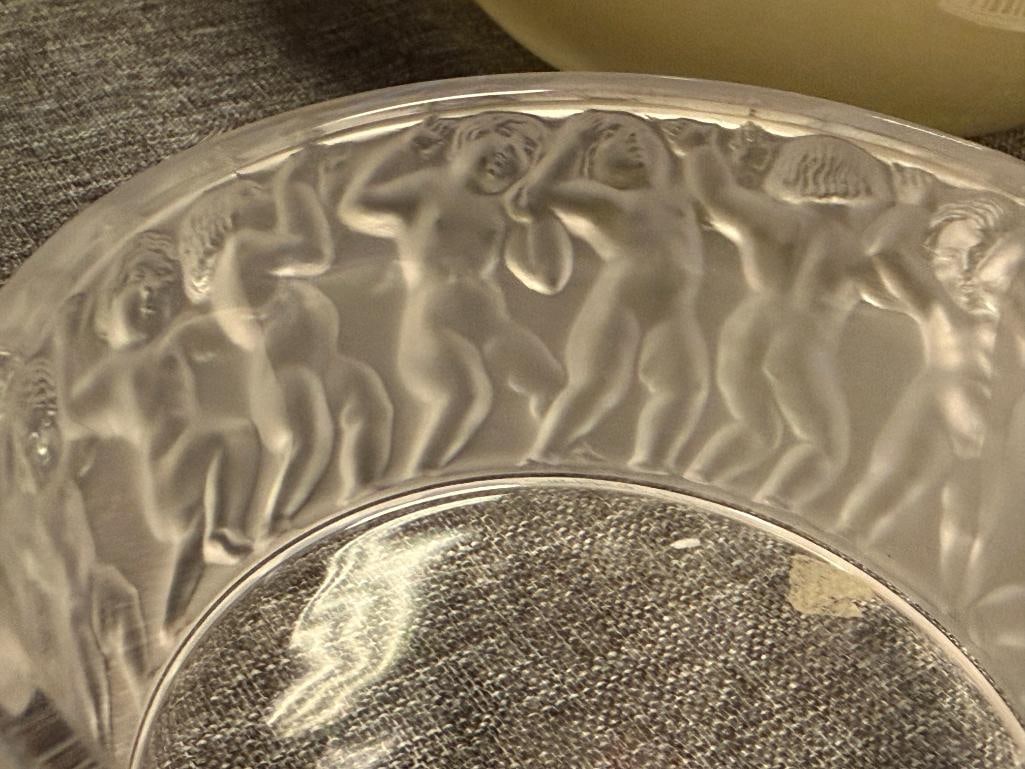 LALIQUE FINE FRENCH CRYSTAL LIDDED POWDER JAR LES ENFANTS CREATED IN 1931 BY RENE LALIQUE - 6