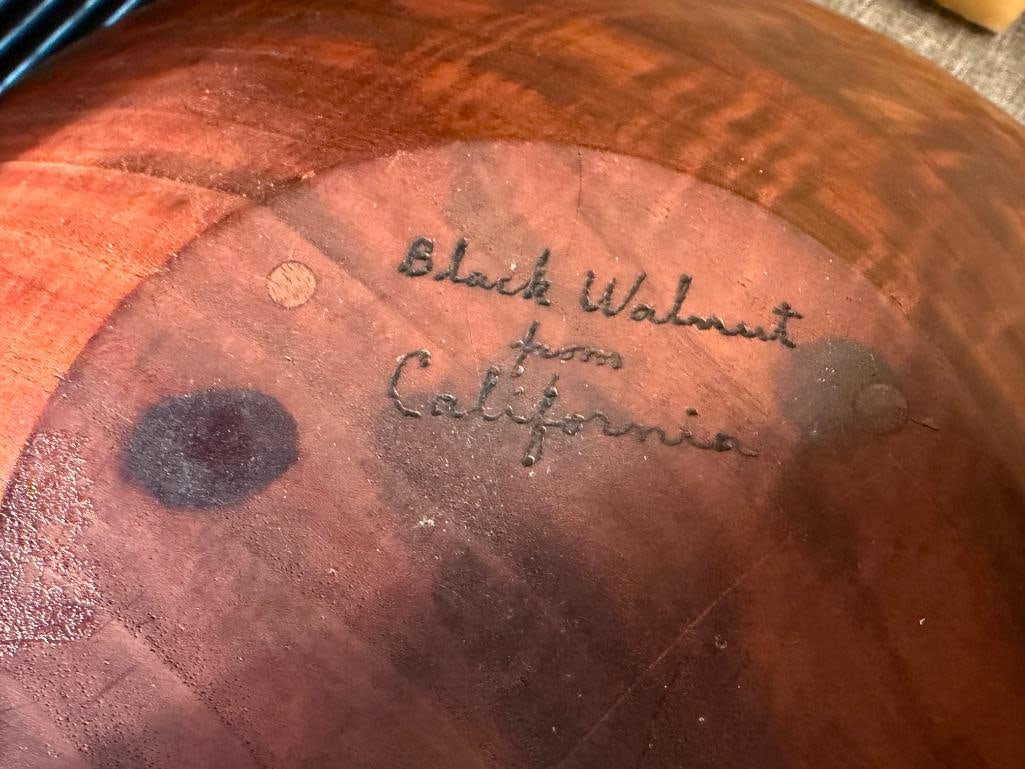 BOB STOCKSDALE AMERICAN WOOD TURNER TURNED BLACK WALNUT FROM CALIFRONIA LARGE BOWL - 6