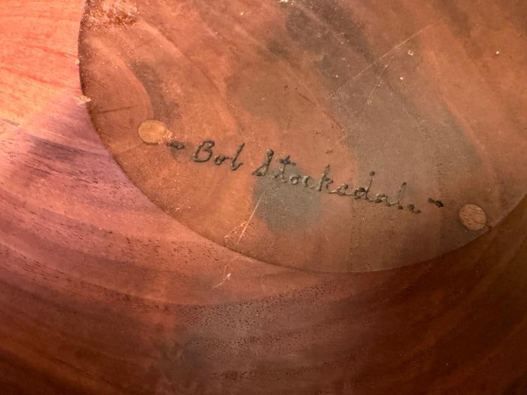 BOB STOCKSDALE AMERICAN WOOD TURNER TURNED BLACK WALNUT FROM CALIFRONIA LARGE BOWL - 7