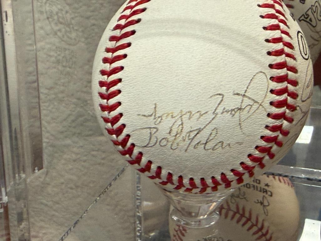 AUTOGRAPHED BASEBALL BY PLAYERS VITA BLUE, CURT FLOOD, TONY OLIVIA, KEN MCMULLEN, TOMMY DAVIS ETC. - 4