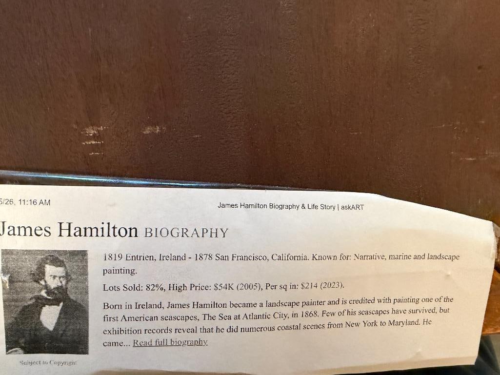 JAMES HAMILTON IRISH PAINTER ORIGINAL OIL ON BOARD SOLOMON'S FALLS WILKES-BARRE ASHLEY, PENNSYLVA... - 11
