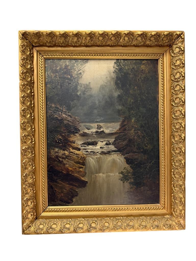 JAMES HAMILTON IRISH PAINTER ORIGINAL OIL ON BOARD SOLOMON'S FALLS WILKES-BARRE ASHLEY, PENNSYLVA... (1 of 12)