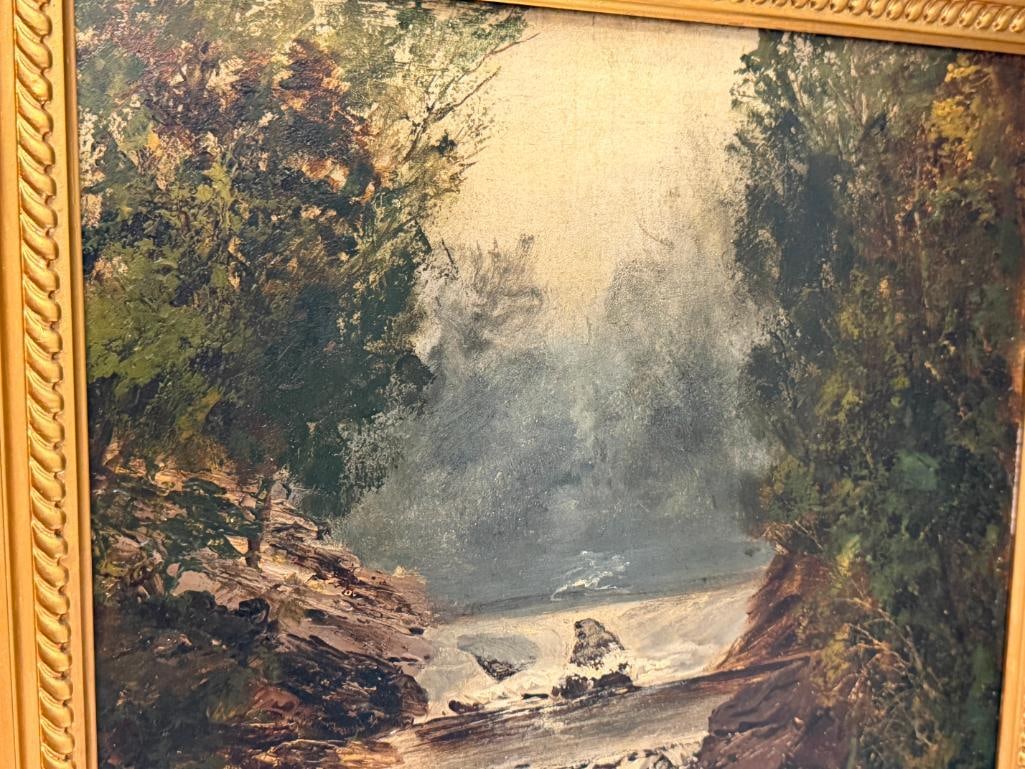 JAMES HAMILTON IRISH PAINTER ORIGINAL OIL ON BOARD SOLOMON'S FALLS WILKES-BARRE ASHLEY, PENNSYLVA... - 4
