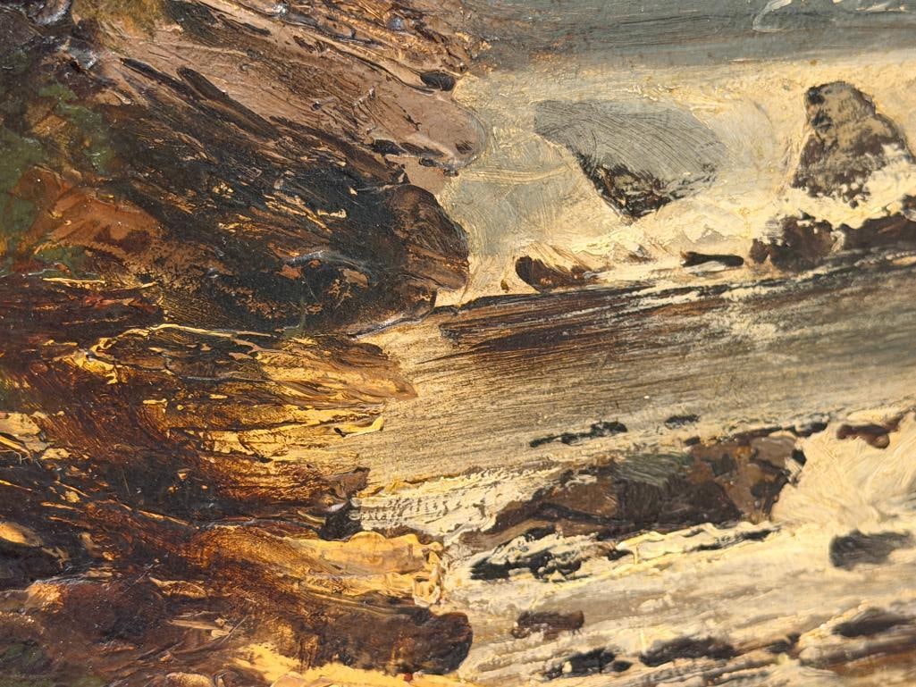 JAMES HAMILTON IRISH PAINTER ORIGINAL OIL ON BOARD SOLOMON'S FALLS WILKES-BARRE ASHLEY, PENNSYLVA... - 5