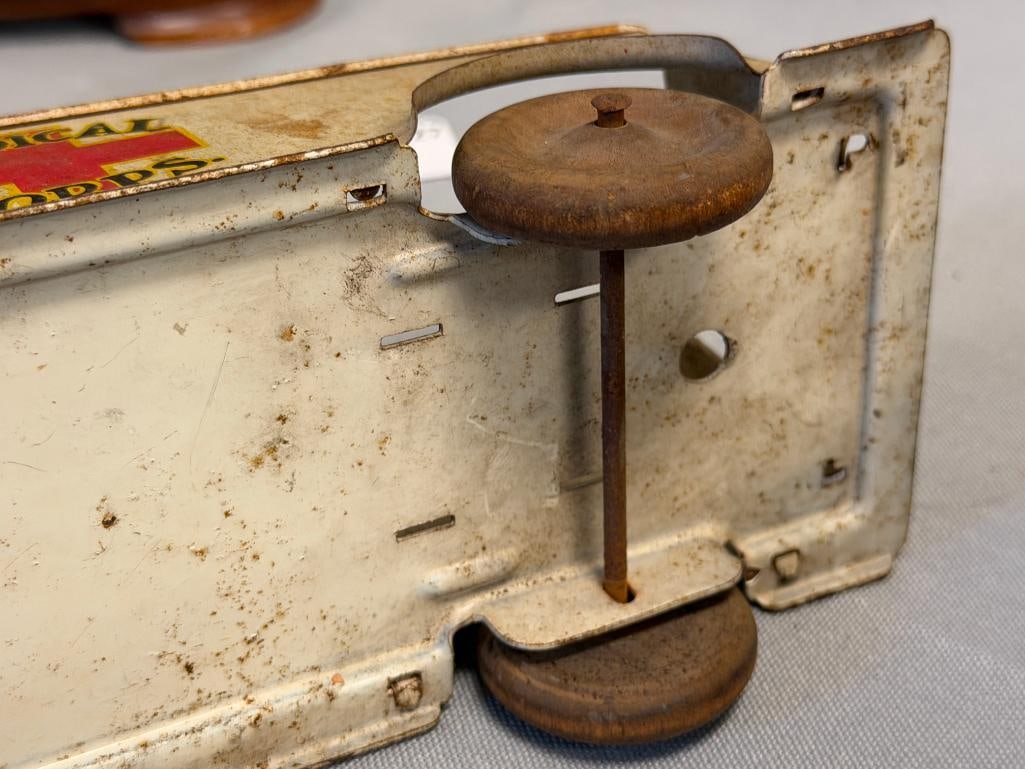 1930'S WYANDOTTE TOYS PRESSED STEEL MEDICAL CORPS AMBULANCE TRUCK WITH WOODEN WHEELS - 8