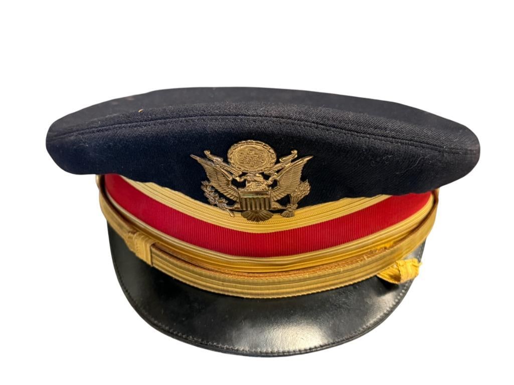 US ARMY FLIGHT ACE OFFICER'S PEAKED SERVICE CAP VIETNAM WAR ERA: MADE BY ACE MANUFACTURING CO. MADE FROM WOOL SIZE 6 3/4