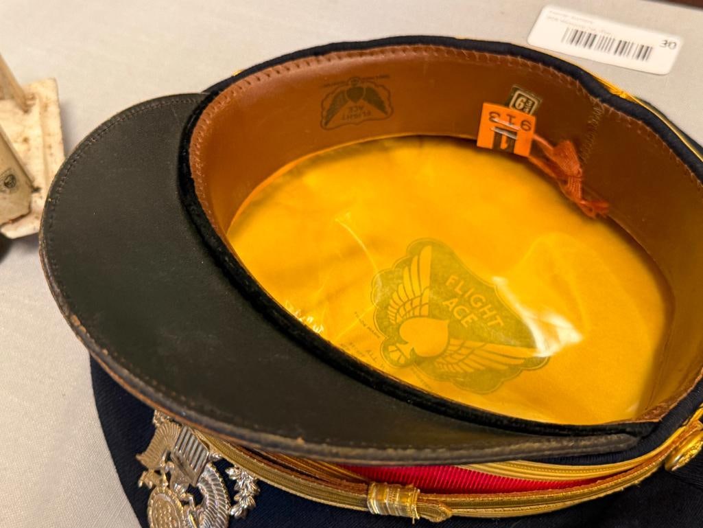 US ARMY FLIGHT ACE OFFICER'S PEAKED SERVICE CAP VIETNAM WAR ERA - 4