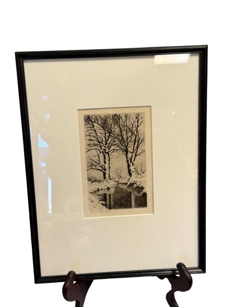 GEORGE ELBERT BURR NOTED AMERICAN ARTIST DRY POINT ETCHING LANDSCAPE (1 of 6)