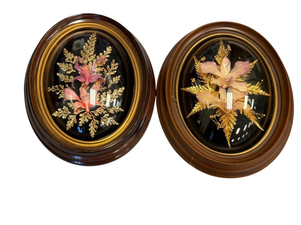 VINTAGE HAWAIIAN GIFT PRODUCTS AND MAUI GOLD 24 KARAT GOLD DECORATED ORCHIDS FROM HAWAII (1 of 5)