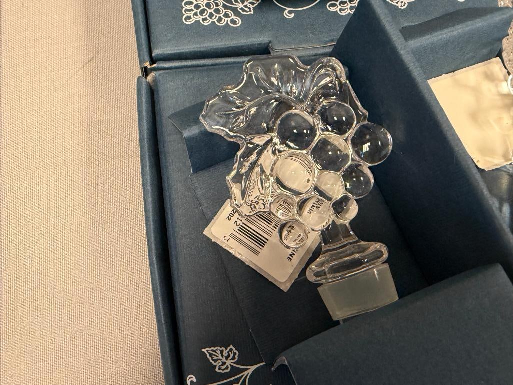 MARQUIS BY WATERFORD CRYSTAL WINE COASTER AND STOPPERS GREAT TASTE BY ANTHONY DIAS BLUE - 3