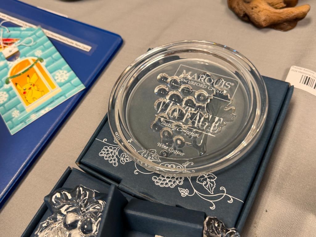 MARQUIS BY WATERFORD CRYSTAL WINE COASTER AND STOPPERS GREAT TASTE BY ANTHONY DIAS BLUE - 5