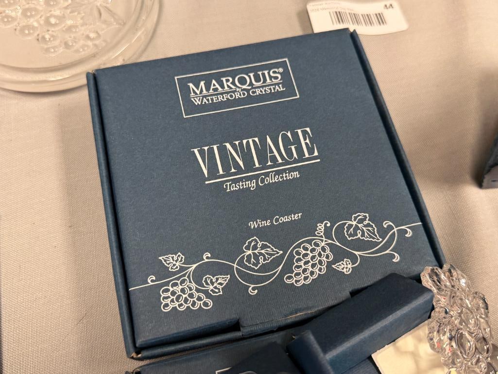 MARQUIS BY WATERFORD CRYSTAL WINE COASTER AND STOPPERS GREAT TASTE BY ANTHONY DIAS BLUE - 7