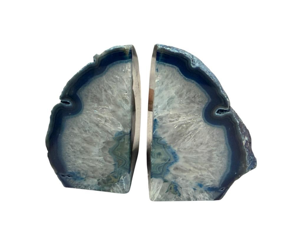 BRAZILIAN AGATE GEOLOGICAL / GEODE SPECIMEN BOOKENDS (1 of 7)