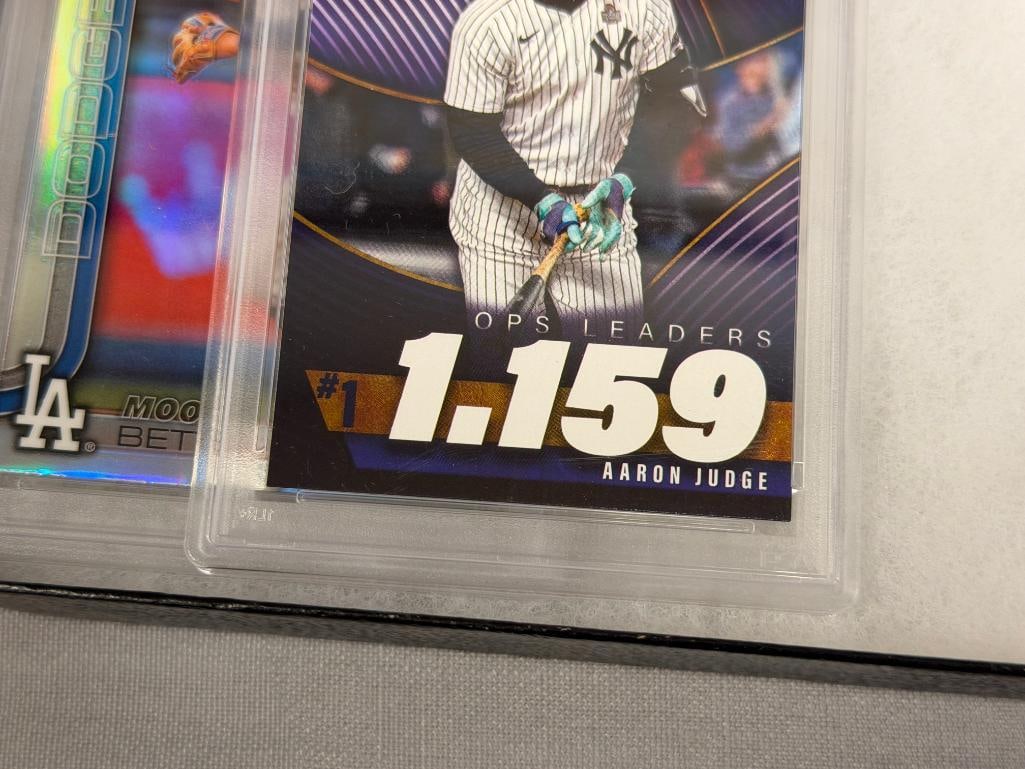 PSA / GMA GRADED BASEBALL CARDS JACOBY ELLSBURG, JAMES WOOD, AARON JUDGE, MOOKIE BETTS IN SLABS - 10