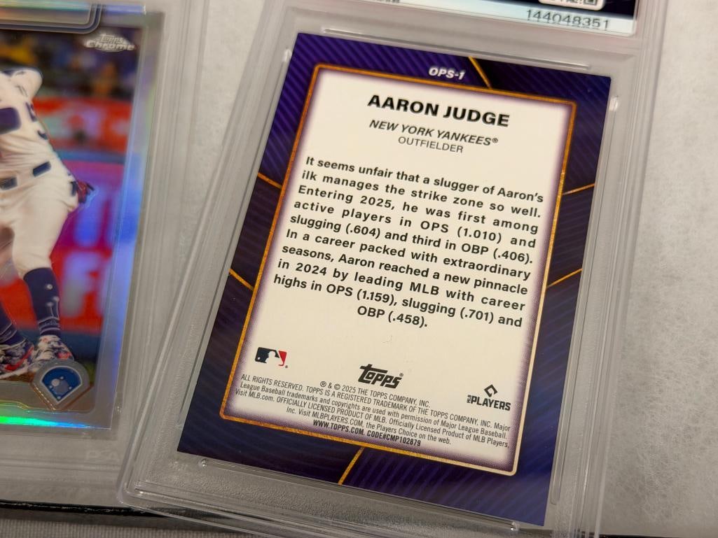 PSA / GMA GRADED BASEBALL CARDS JACOBY ELLSBURG, JAMES WOOD, AARON JUDGE, MOOKIE BETTS IN SLABS - 12