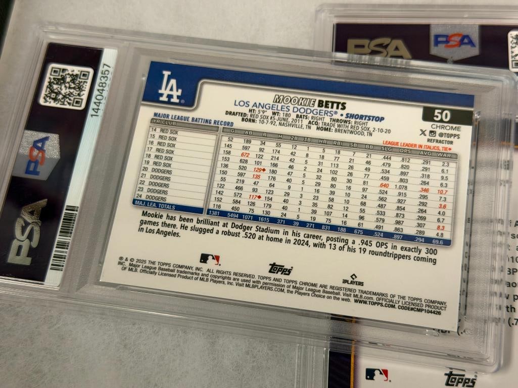 PSA / GMA GRADED BASEBALL CARDS JACOBY ELLSBURG, JAMES WOOD, AARON JUDGE, MOOKIE BETTS IN SLABS - 16