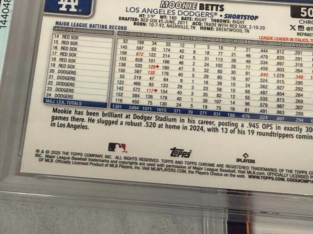 PSA / GMA GRADED BASEBALL CARDS JACOBY ELLSBURG, JAMES WOOD, AARON JUDGE, MOOKIE BETTS IN SLABS - 17
