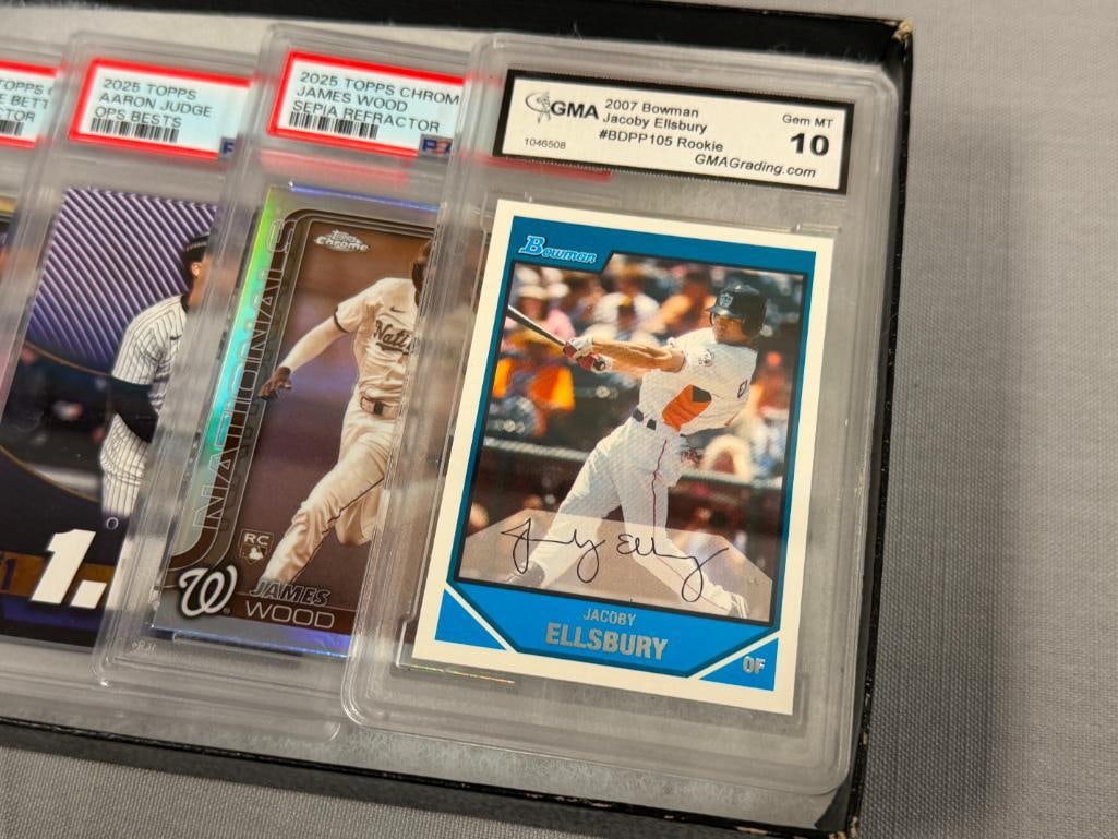 PSA / GMA GRADED BASEBALL CARDS JACOBY ELLSBURG, JAMES WOOD, AARON JUDGE, MOOKIE BETTS IN SLABS - 2