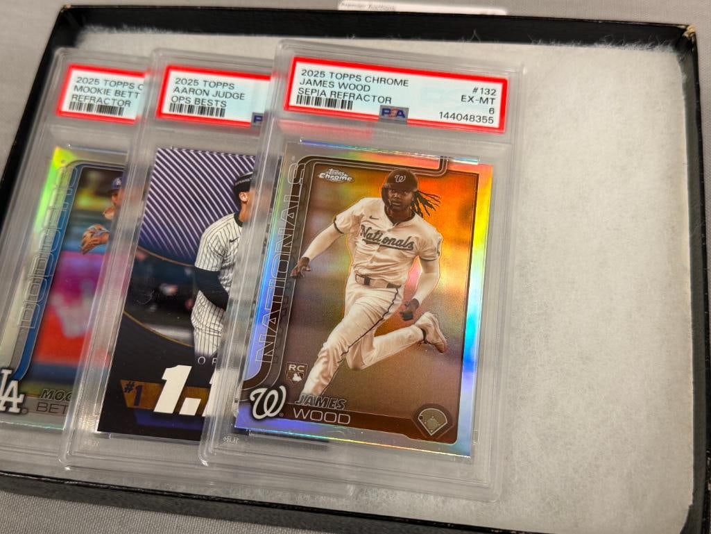 PSA / GMA GRADED BASEBALL CARDS JACOBY ELLSBURG, JAMES WOOD, AARON JUDGE, MOOKIE BETTS IN SLABS - 5