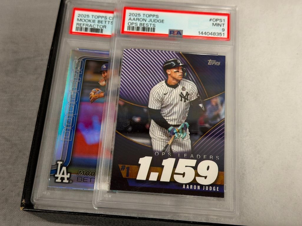 PSA / GMA GRADED BASEBALL CARDS JACOBY ELLSBURG, JAMES WOOD, AARON JUDGE, MOOKIE BETTS IN SLABS - 9