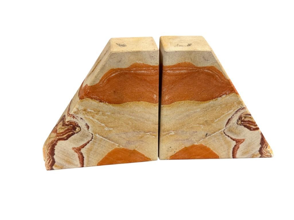 SEMI-POLISHED NEVADA WONDERSTONE / POLYCHROME JASPER STONE BOOKENDS (1 of 7)