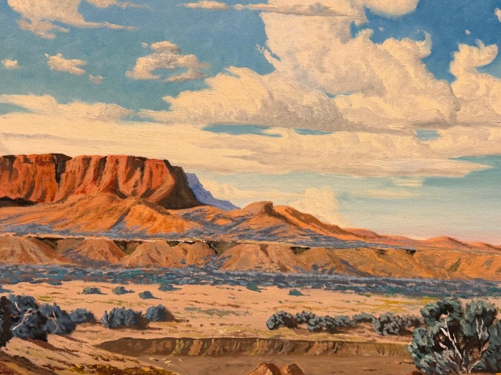 IMPRESSIVE GEORGE CARTER LARGE ORIGINAL OIL ON CANVAS NEVADA DESERT LANDSCAPE PAINTING - 3