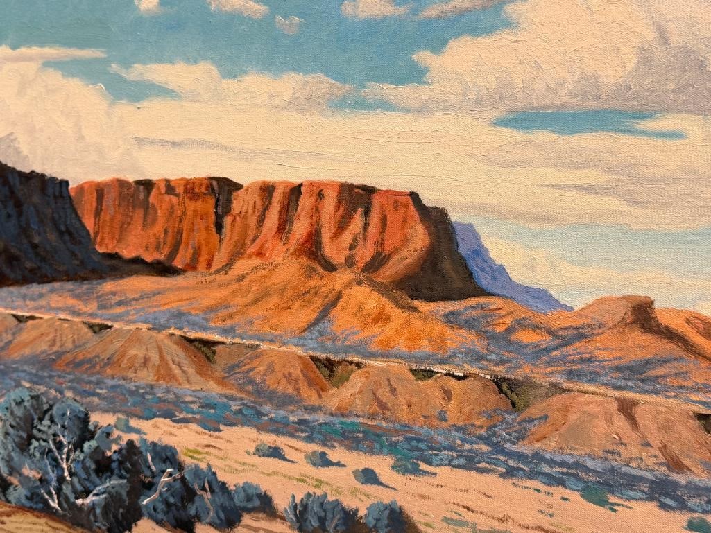 IMPRESSIVE GEORGE CARTER LARGE ORIGINAL OIL ON CANVAS NEVADA DESERT LANDSCAPE PAINTING - 4