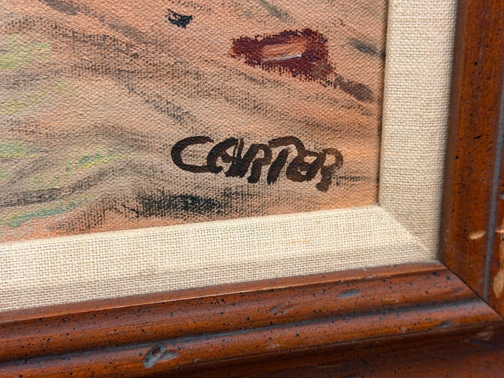 IMPRESSIVE GEORGE CARTER LARGE ORIGINAL OIL ON CANVAS NEVADA DESERT LANDSCAPE PAINTING - 7