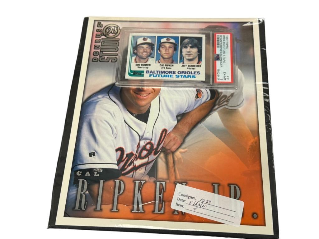 1982 TOPPS ORIOLES FUTURE STARS BONNER / RIPKEN / SCHNEIDER GRADED CARD PSA 6 (1 of 8)
