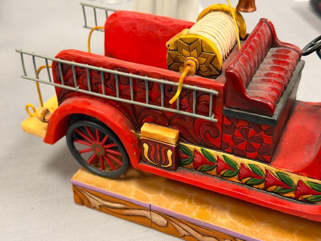 JIM SHORE BY ENESCO WHIMSICAL FIGURINE OF A FIRE TRUCK READY TO ROLL NO. 4009603 - 10