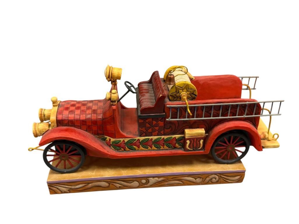 JIM SHORE BY ENESCO WHIMSICAL FIGURINE OF A FIRE TRUCK READY TO ROLL NO. 4009603 (1 of 10)